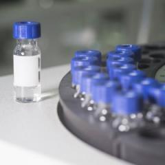 sample bottles in lab