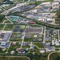 aerial image of treatment plant
